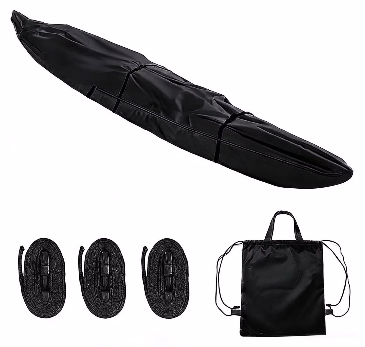 Copertura impermeabile universale per kayak, realizzata in poliestere 420D, adatta a kayak di lunghezza compresa tra 3 e 5,5 metri