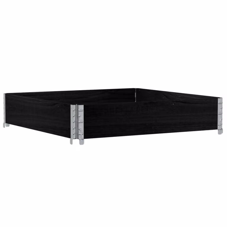 Paretale per Pallet Nero 100x100 cm in Legno Massello di Pino