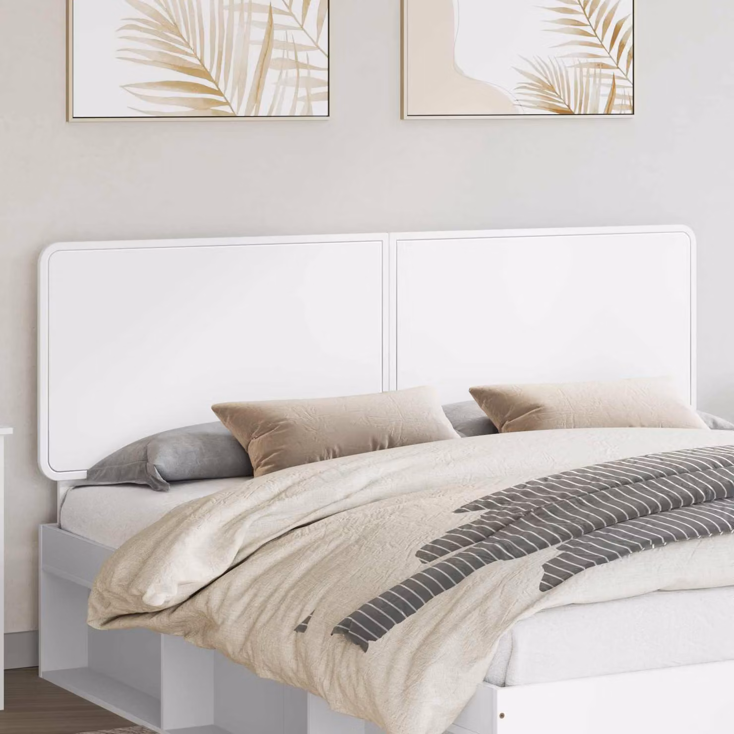 Testiera per letto moderna vidaXL in legno ingegnerizzato bianco opaco