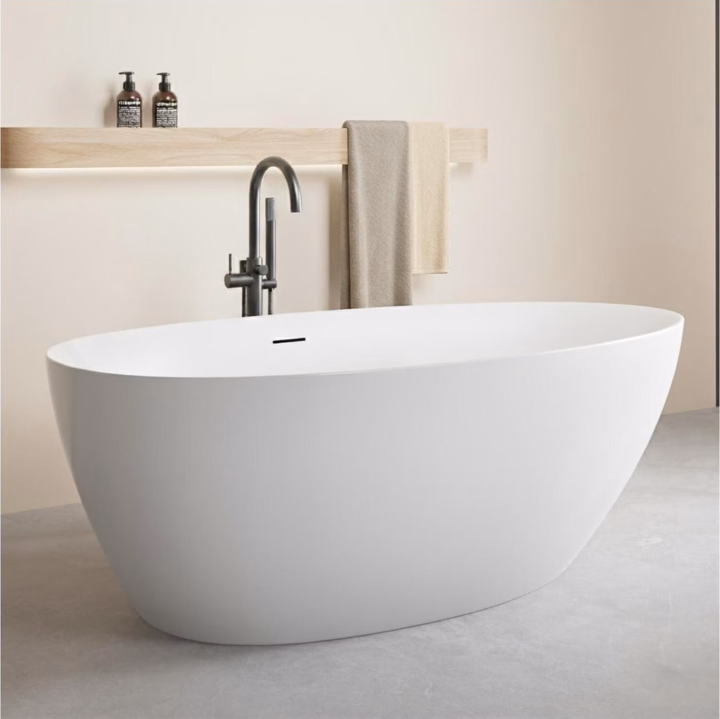 Vasca da bagno autoportante in acrilico bianco BAÏA 170cm