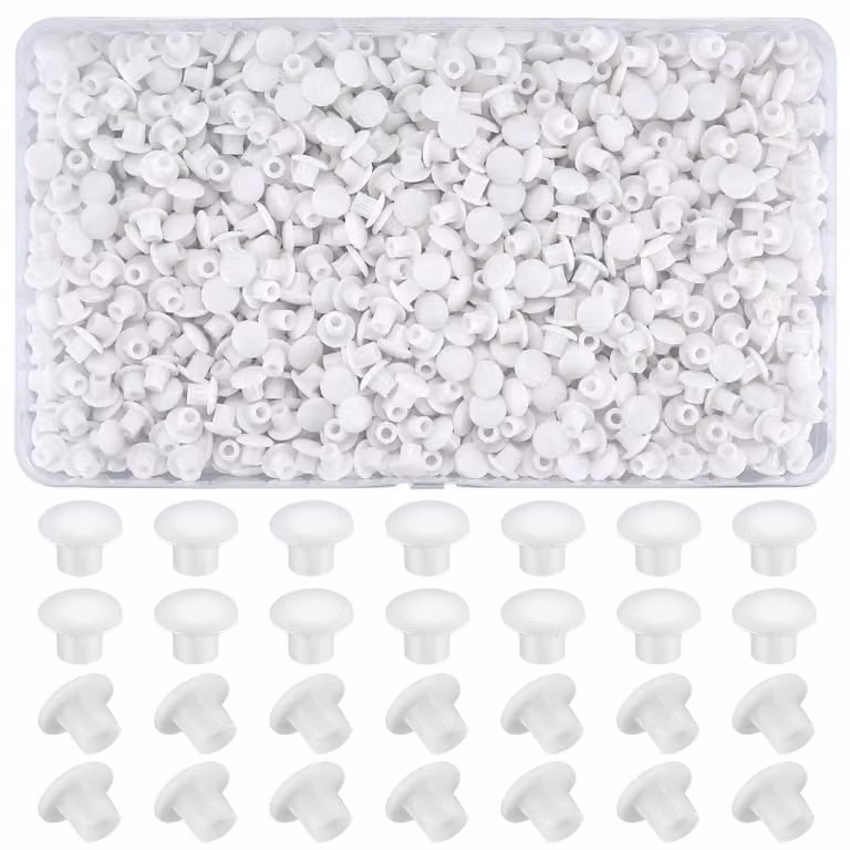 800 tappi in plastica per coprire i fori di foratura, tappi in plastica da 5 mm, colore bianco