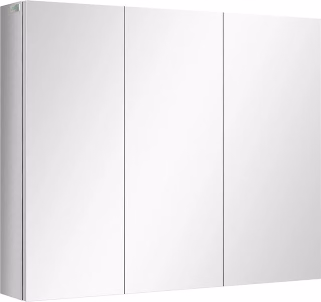 Mobiletto da bagno, mobiletto a specchio, mobiletto a parete con 3 ante in vetro e 5 ripiani, acciaio inox, argento, 70x12x55 cm