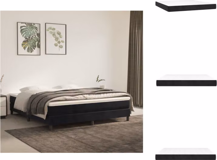 vidaXL Materasso a molle insacchettate nero 180x200x20 cm in velluto - Materassi
