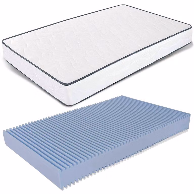 Materasso pieghevole, dimensioni 140x185 cm, altezza 14 cm, in poliuretano, ipoallergenico, colore bianco