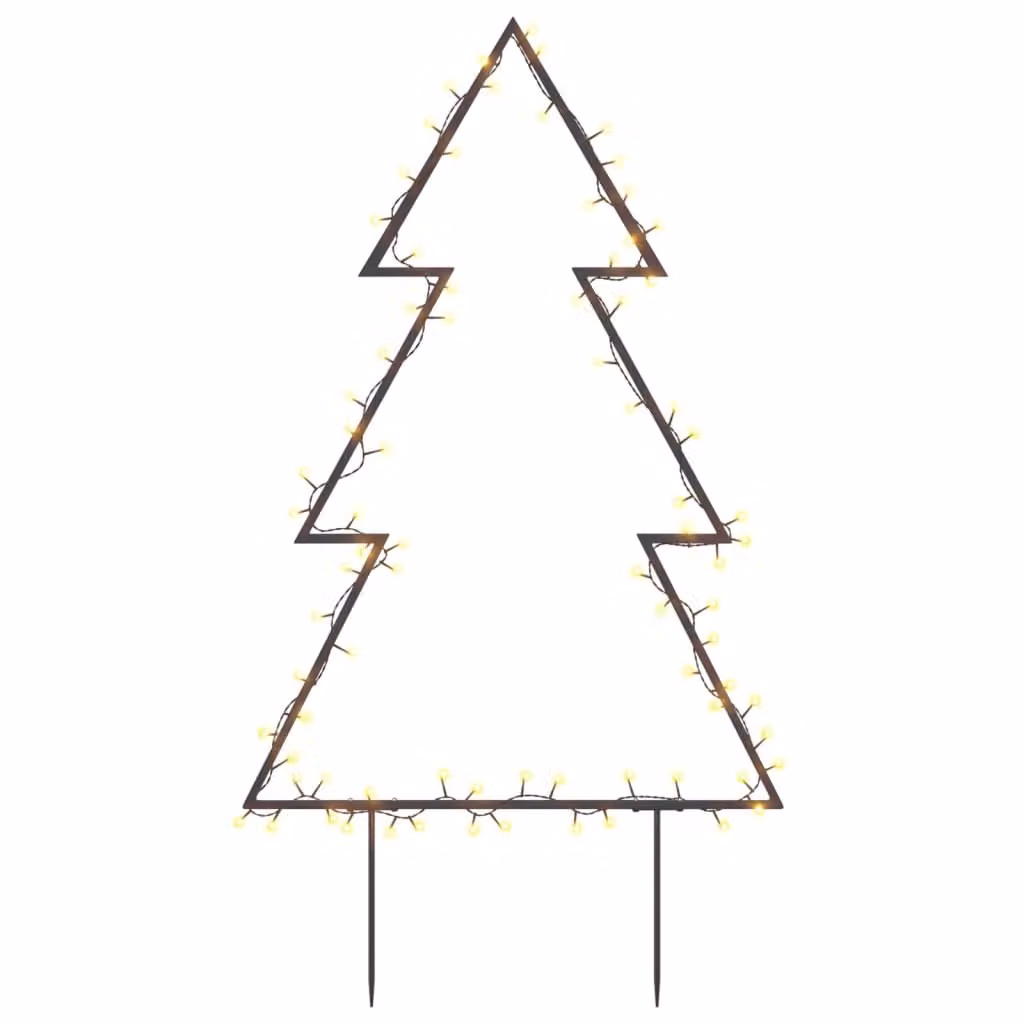 Decorazione Luminosa Natalizia con Picchetti Albero 80LED 60cm