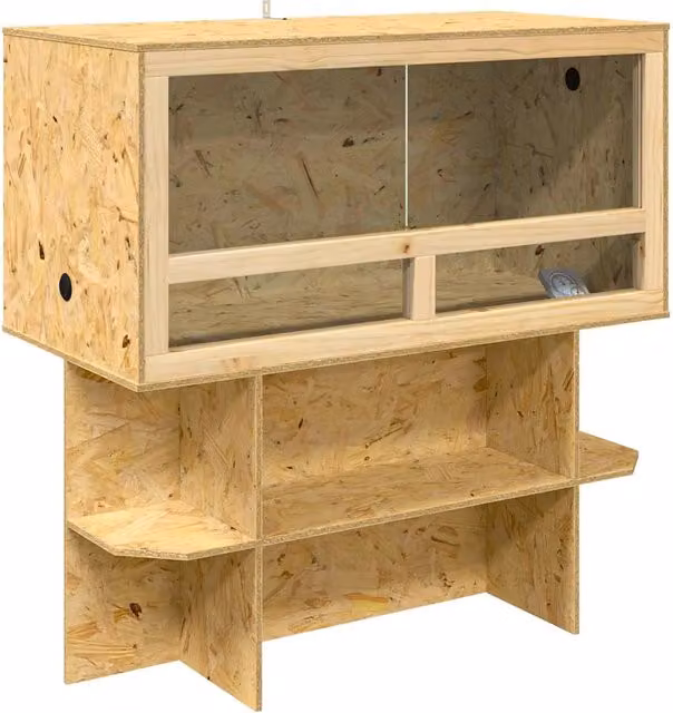 Terrario per rettili in legno e vetro marrone OSB CFW3666555 L: 100 cm, P: 50 cm, H: 100 cm
