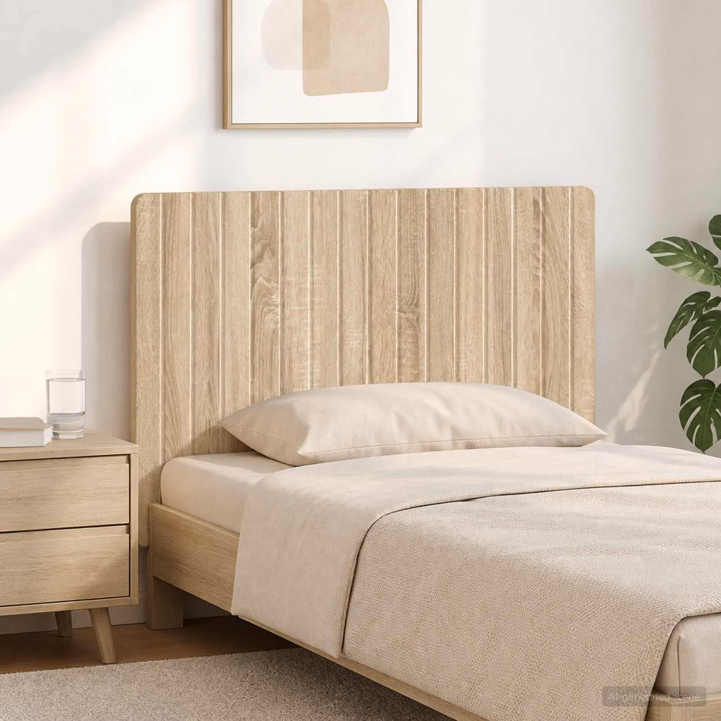 Testiera da muro vidaXL ZWOLLE in legno ingegnerizzato Rovere Sonoma con ripiano integrato, marrone opaco