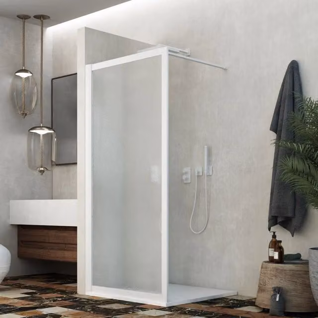 Parete doccia Walk-in FORTE mod. Beatrix in acrilico satinato, L: 90 cm, H: 190 cm