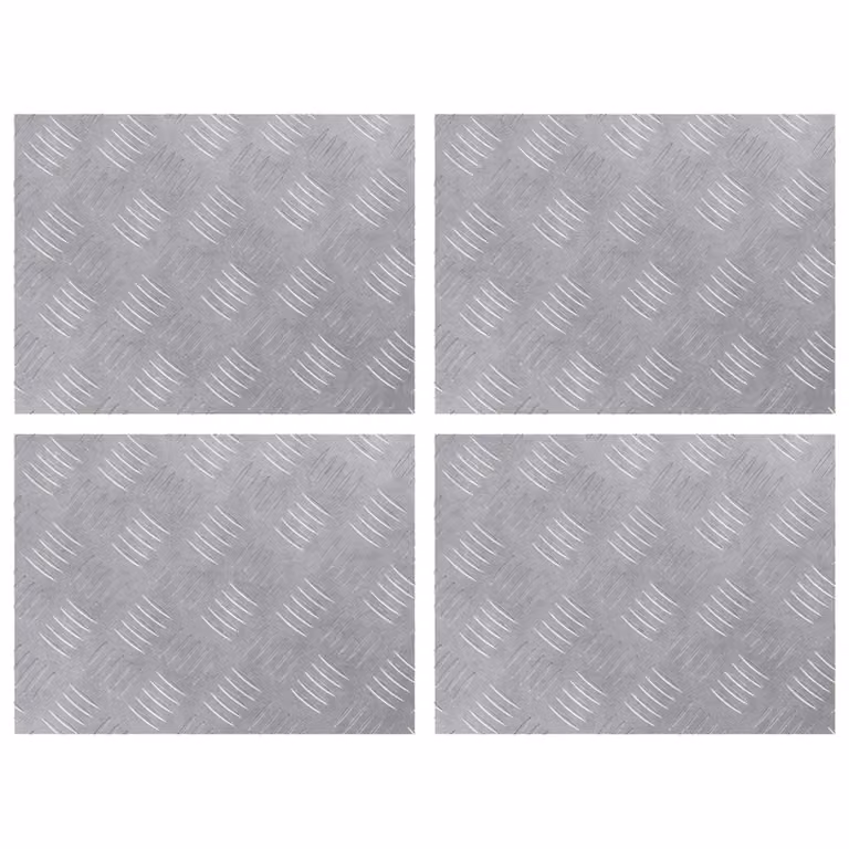 Set di 4 gradini per scale vidaXL in alluminio argento, L: 40 cm, P: 30 cm