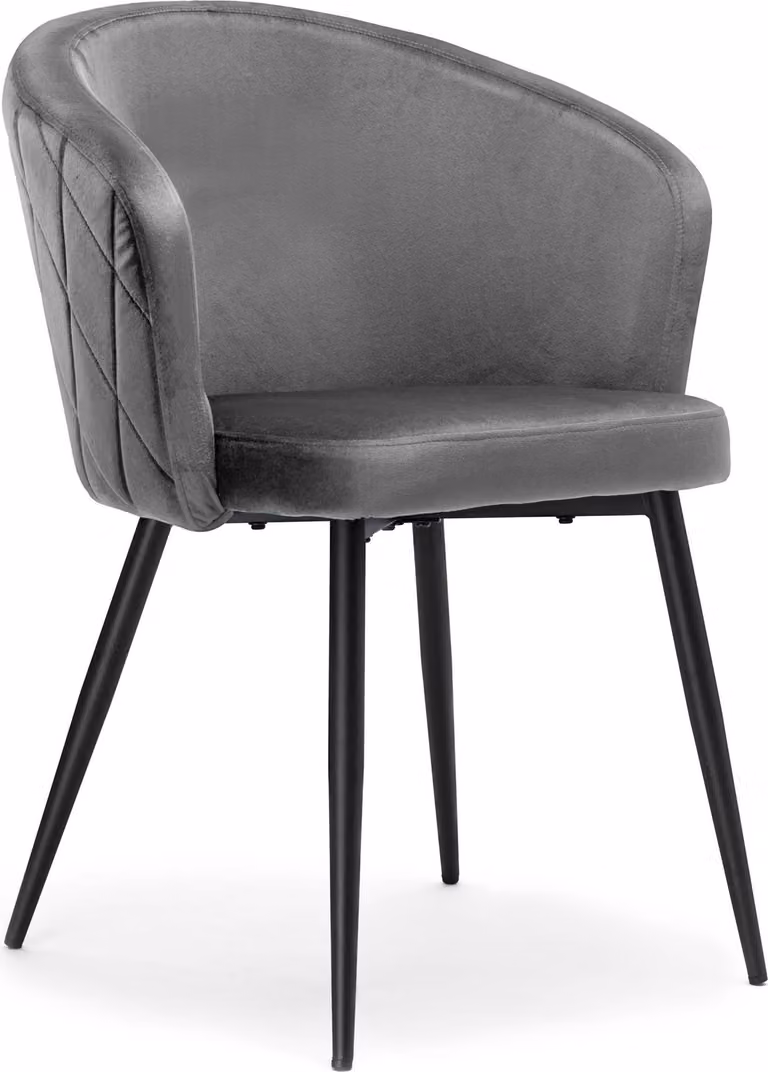 Sedia in velluto HAMPTON grafite - design moderno e comfort