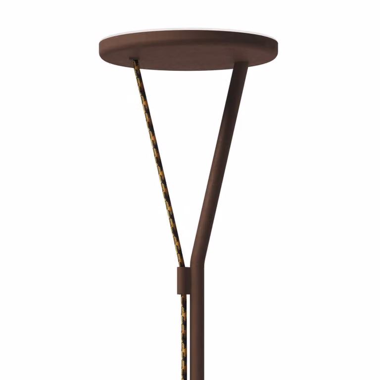 Fabbian Lampada da terra con luce lettura Rio, dimmerabile, Marrone / Ruggine, Soggiorno / Sala da pranzo, Alluminio, Design, Lampada da terra