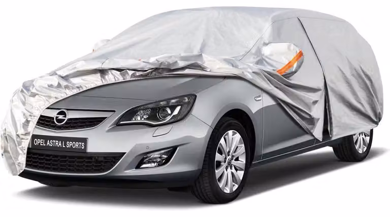 Copertura impermeabile e traspirante per auto, adatta ai modelli Opel Astra L/K/J Sports Tourer e Caravan (dal 2004 al 2025), con 6 strati, copertura completa, protezione dalla polvere, colore argento