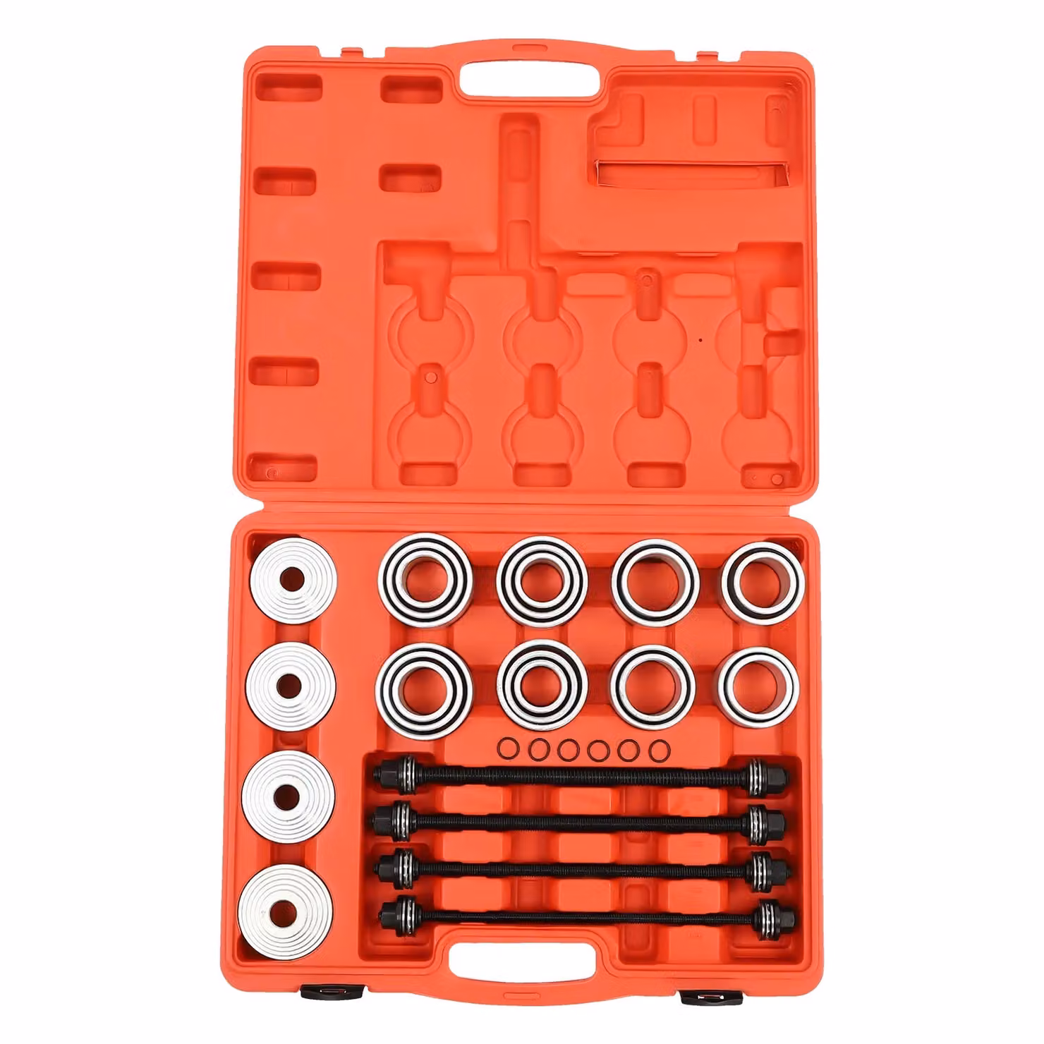 Set universale da 28 pezzi per presse e bussole di trazione, realizzato Acciaio al carbonio 45# resistente e duraturo, un set di strumenti versatile, colore rosso