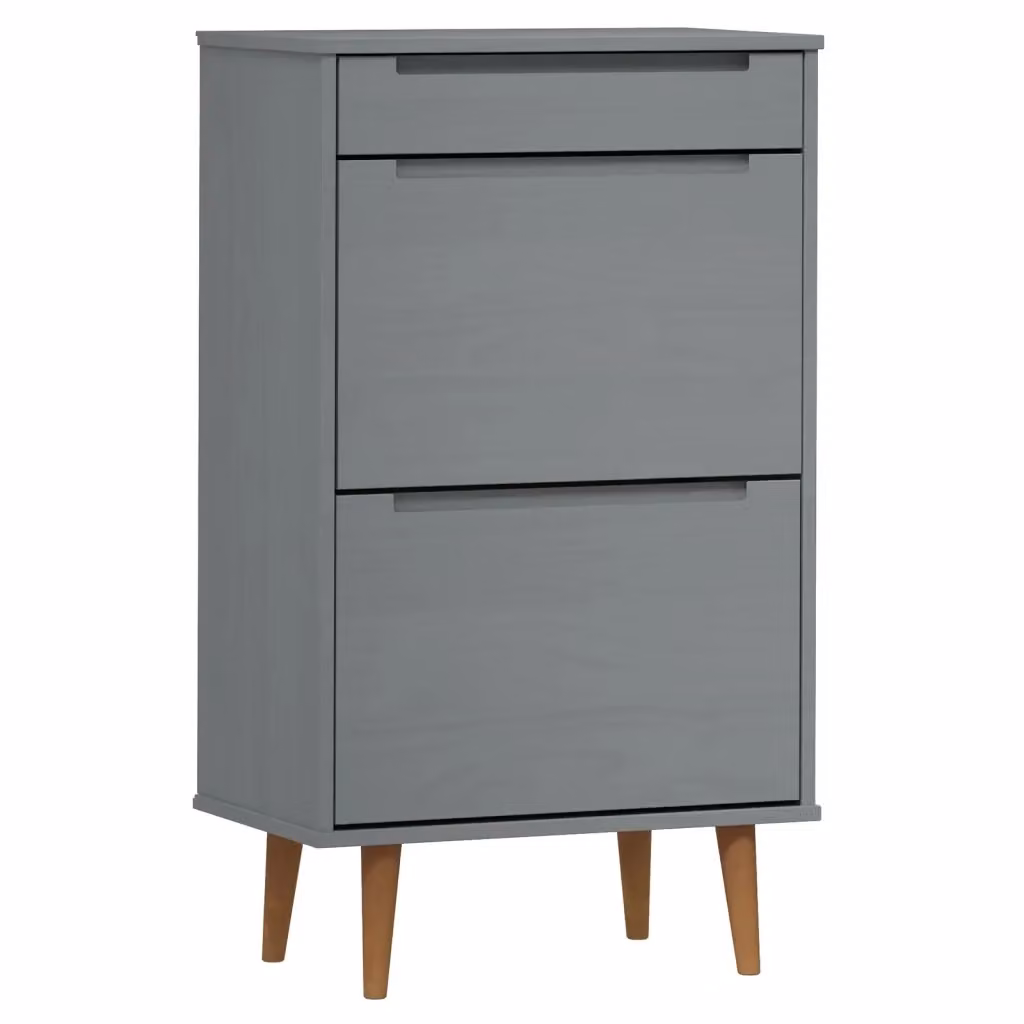 Scarpiera Design Mania Grigia in Legno di Pino con Scomparti Basculanti L: 59,5 cm, P: 35 cm, H: 103 cm – 2