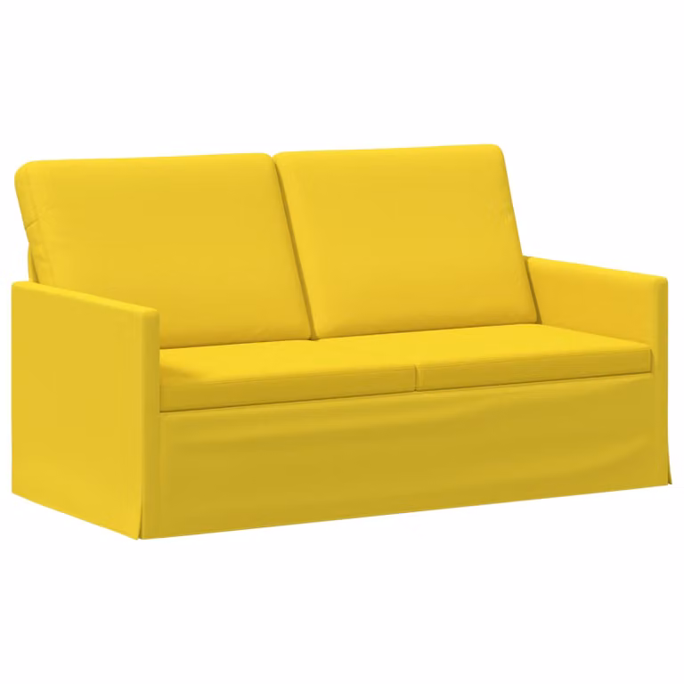 Divano a 2 posti vidaXL Giallo Moderno con Struttura in Metallo e Rivestimento in Tessuto L: 150 cm, P: 81 cm, H: 82 cm