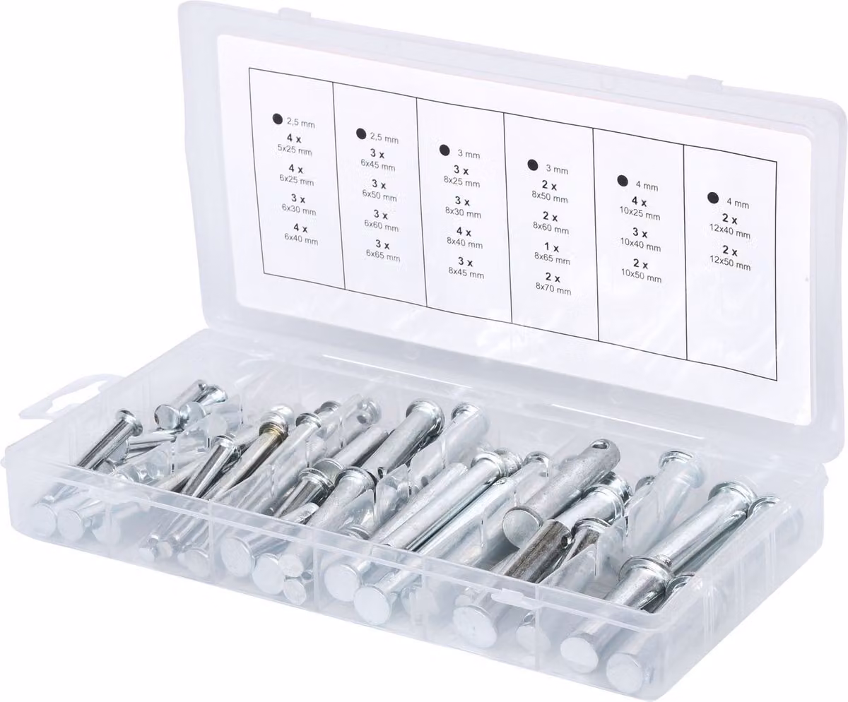 KS TOOLS Assortimento di bulloni di bloccaggio, Ø 5-12 mm, 21 misure, 60 pezzi ( 970.0210 )