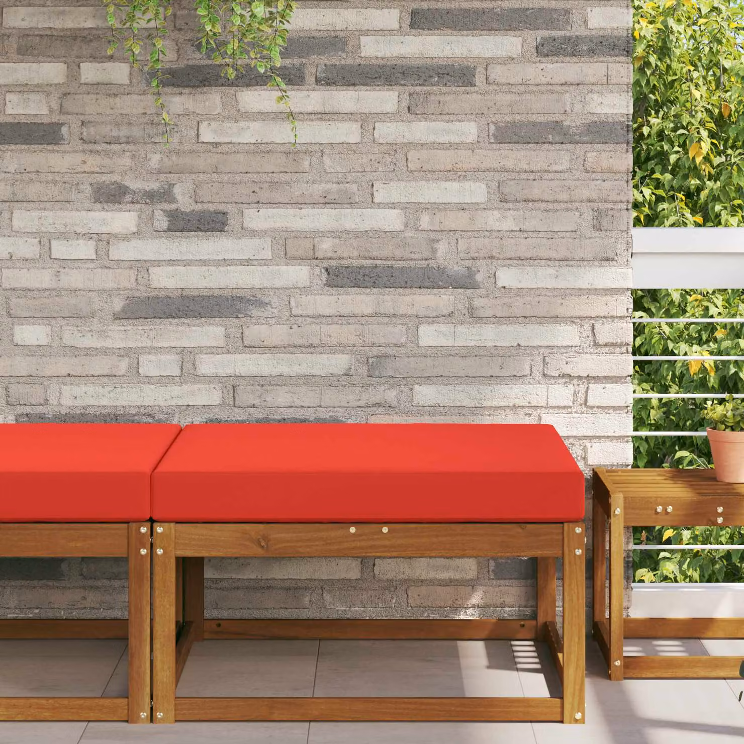 vidaXL Cuscino quadrato per divano da esterno in poliestere, Rosso, 80 x 80 cm