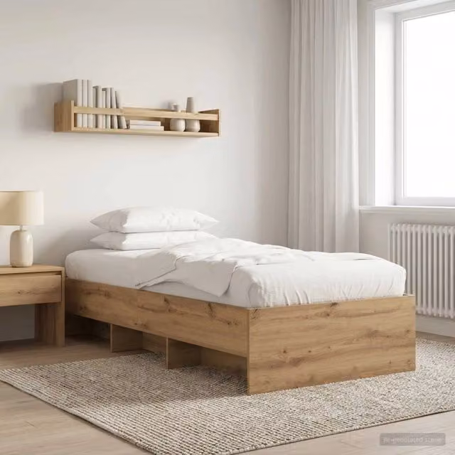 Struttura letto moderno vidaXL in legno color rovere con doghe fisse L/P/H: 200 x 80 x 83 cm