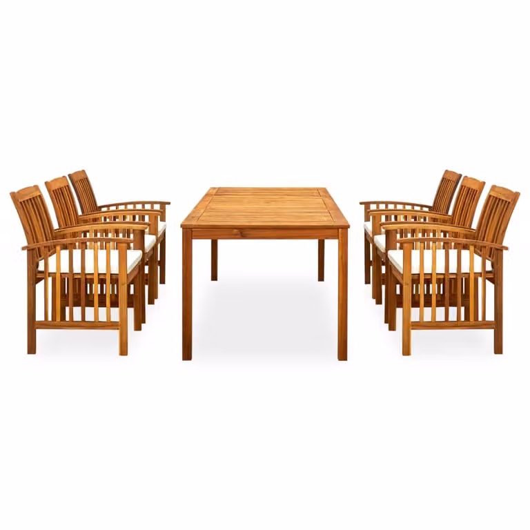 vidaXL set da pranzo da giardino 7 pezzi con cuscini in legno massiccio di acacia