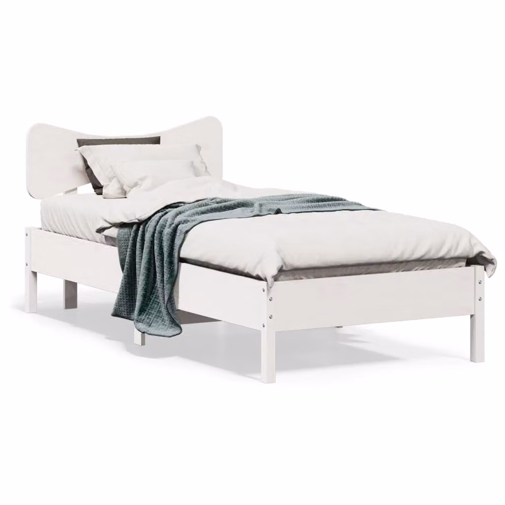 vidaXL Giroletto in legno massello di pino bianco con doghe piatte fisse L/P: 200 x 100 cm