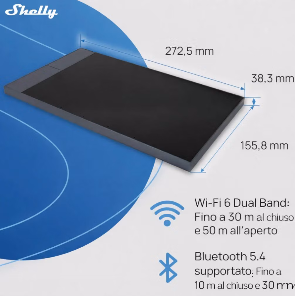 Shelly Wall Display XL Silver Display Touch Smart per Casa Intelligente con Wi-Fi e Bluetooth per il Controllo dei Dispositivi e il Monitoraggio dei Consumi Energetici – 2