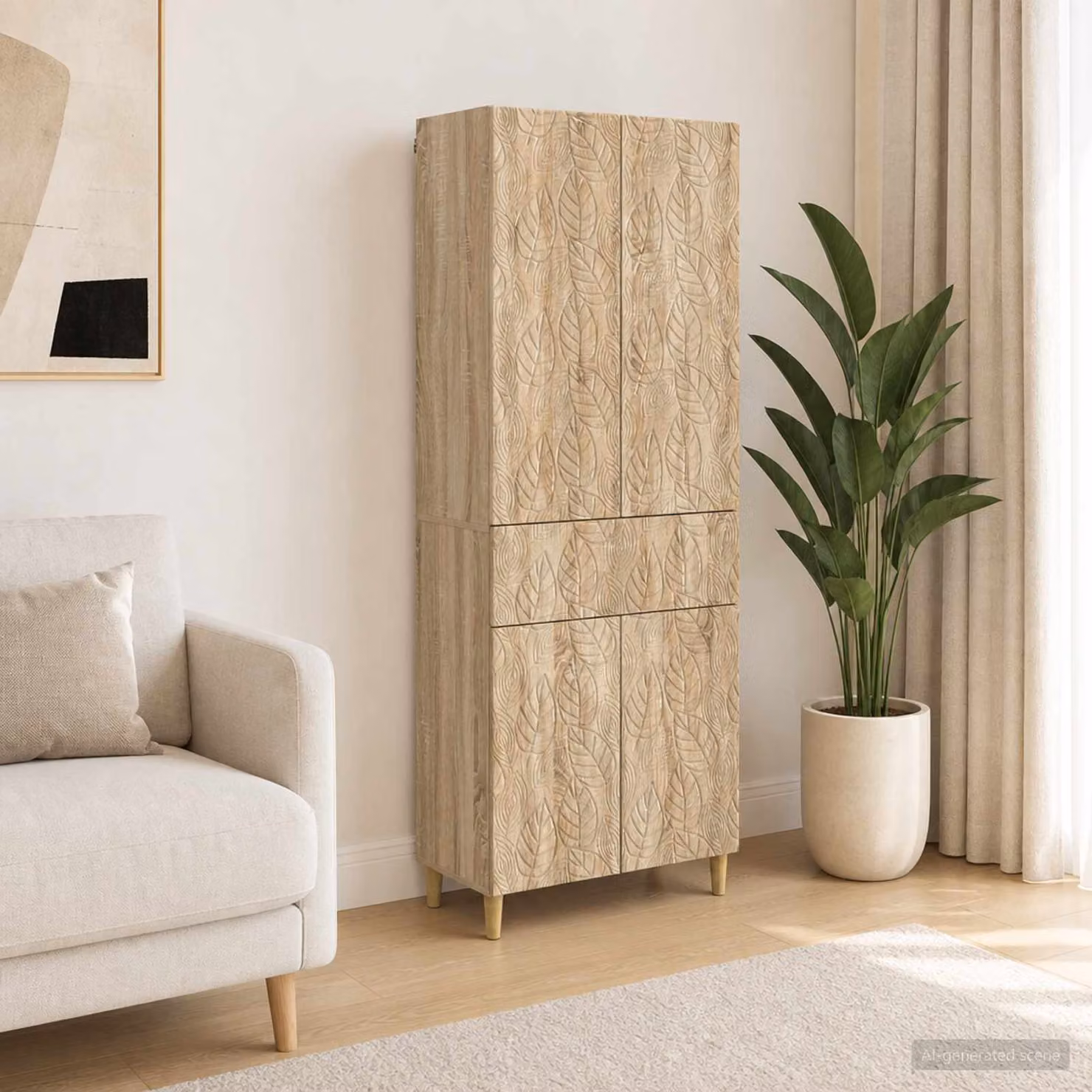 Set di 2 armadi da parete vidaXL in legno e MDF marrone e beige con ante a battente e ripiani interni per soggiorno o esterno L/P/H: 90.0 x 34.5 x 66.0 cm