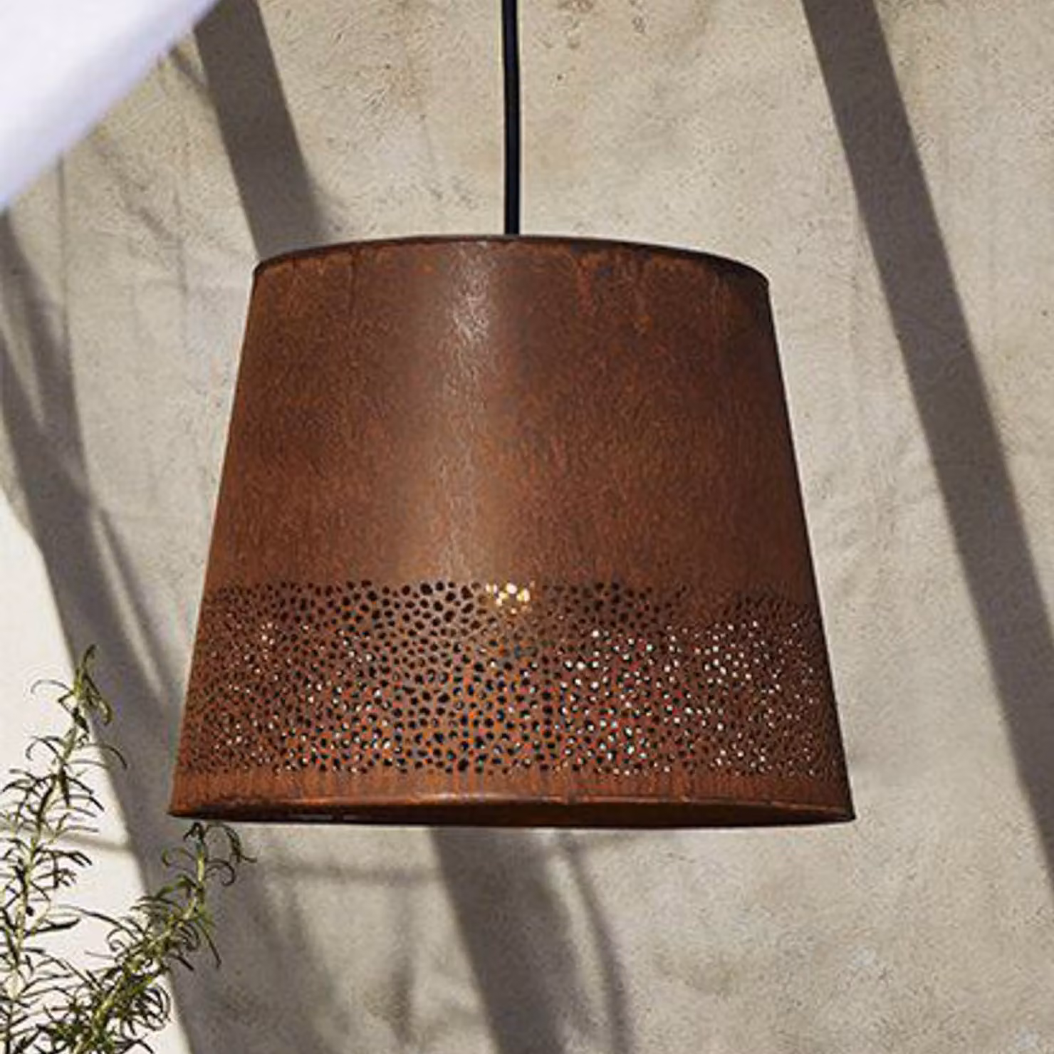 PR Home Lampada a sospensione Corta, color ruggine, spina, Ø 38 cm, E27 Corta, Marrone / Ruggine, Soggiorno / Sala da pranzo, Metallo, Industriale