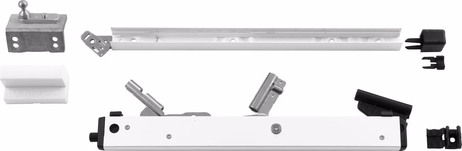 HAUTAU FL190 forbice di apertura con supporto universale per anta, alluminio bianco RAL 9016