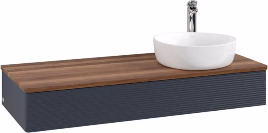 V&B Mobiletto con struttura frontale Antao 120x19x50cm, HL, WBP w wal, md bl. m Lac