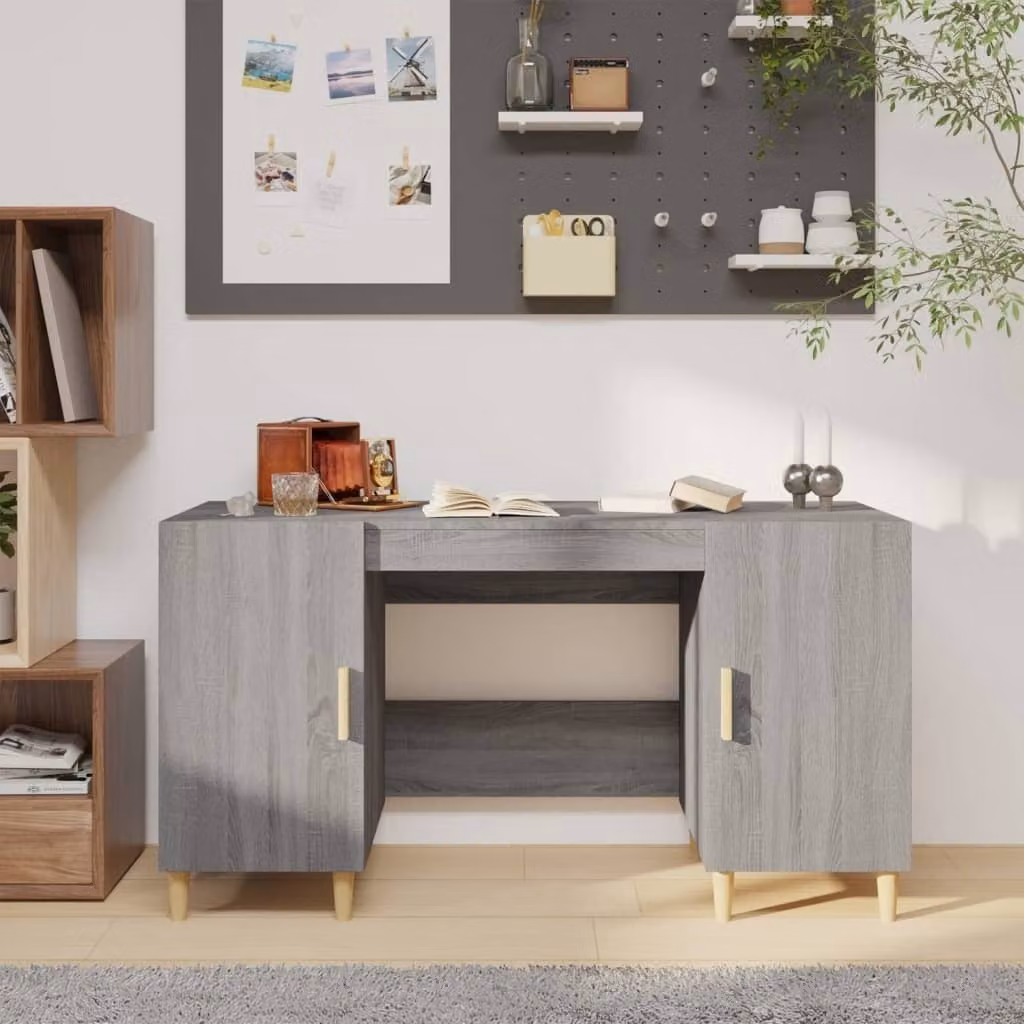 Maison Exclusive - Scrivania grigio Sonoma 140x50x75 cm Materiale ligneo