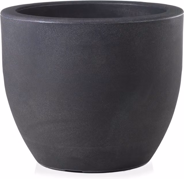 Vaso da giardino moderno Giordanoshop Ares 60 in resina colore antracite Diametro: 60 cm, Altezza: 44 cm