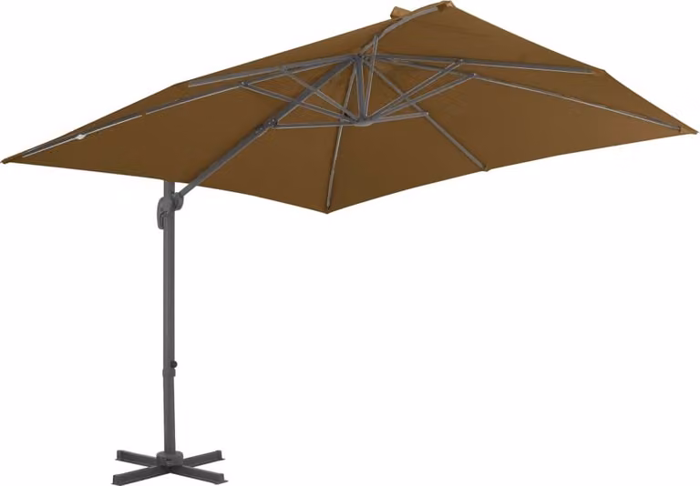 Ombrellone a Sbalzo Palo in Alluminio 300x300cm Grigio Talpa