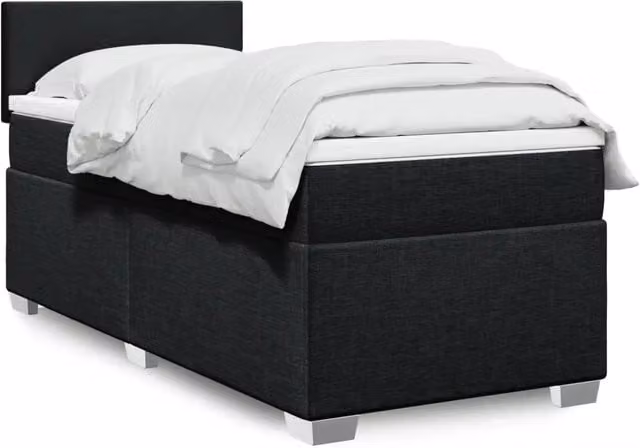 Letto con Giroletto a Molle e Materasso vidaXL, Colore Nero e Bianco