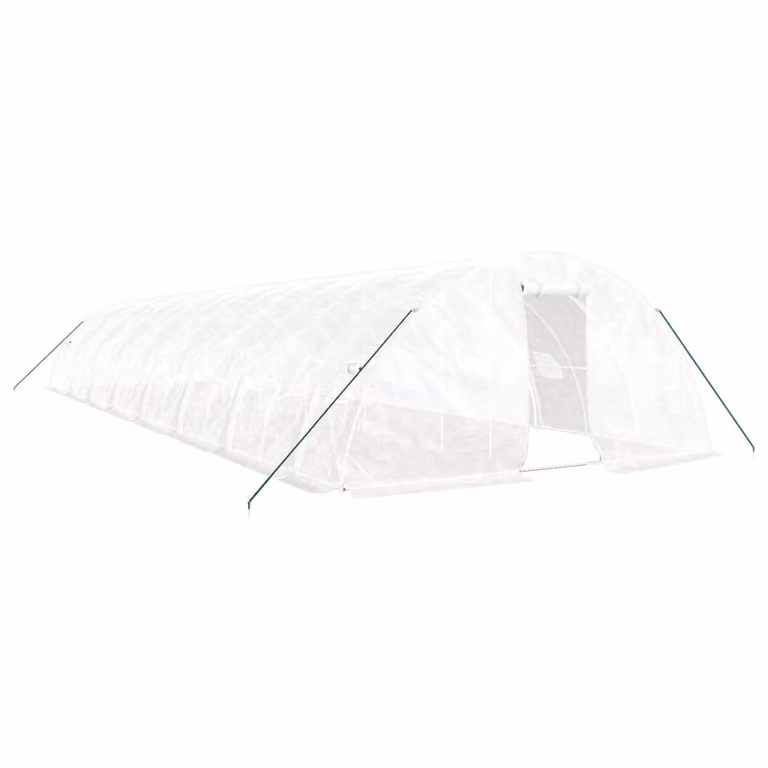 Serra con Telaio in Acciaio Bianco 80 m² 16x5x2,3 m