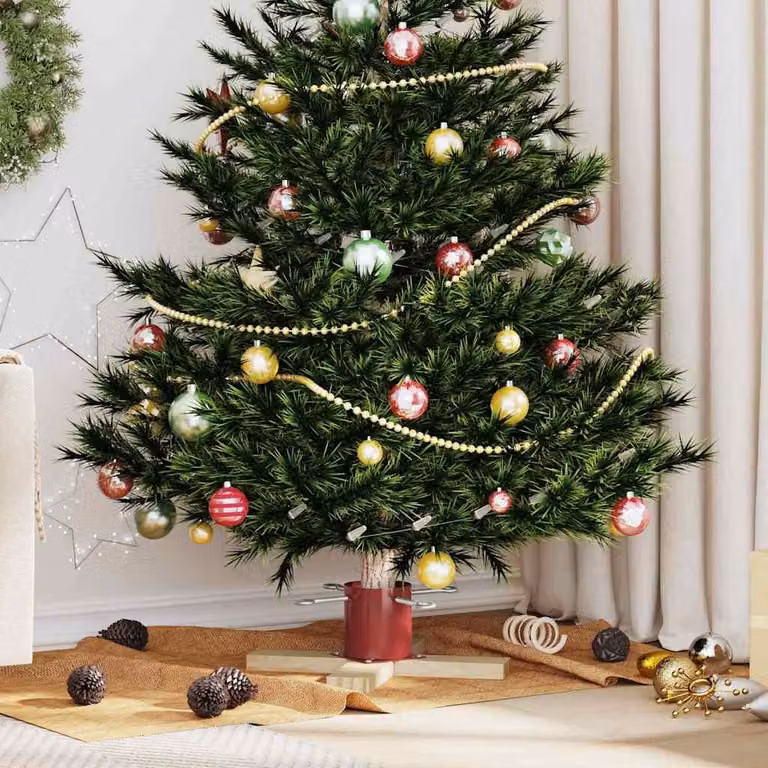 Maison Exclusive - Supporto per albero di Natale rosso 50 x 50 x 16 cm Legno di pino massiccio
