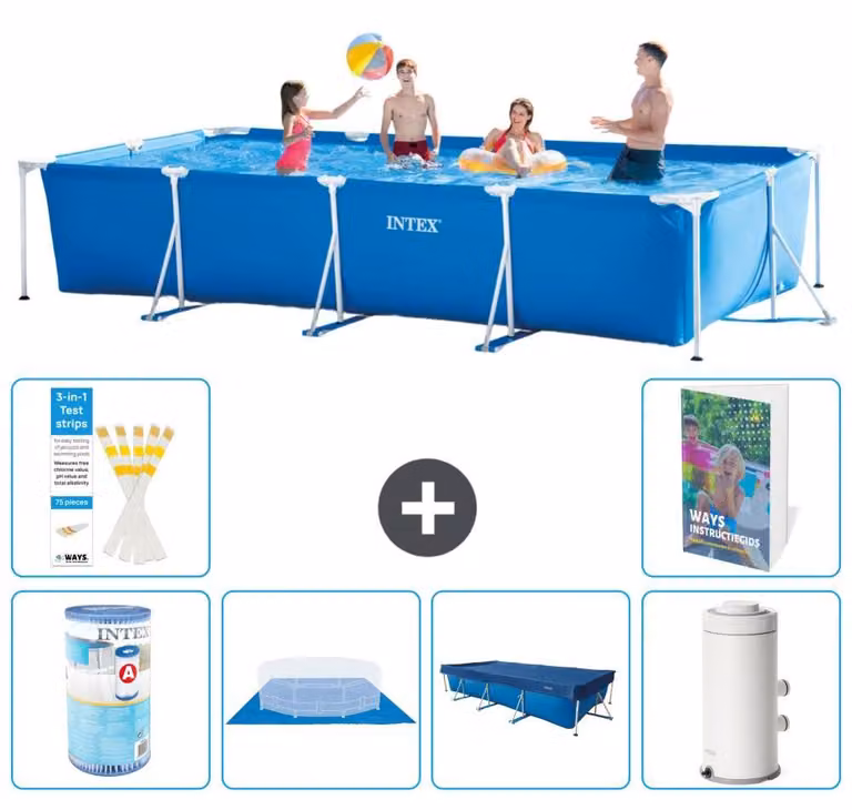Piscina fuori terra rettangolare - 450x220x84 cm - Struttura in 5 parti, modello S72