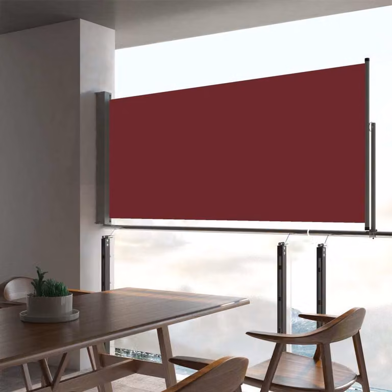 The Living Store Tenda laterale estensibile 60×300 cm rosso