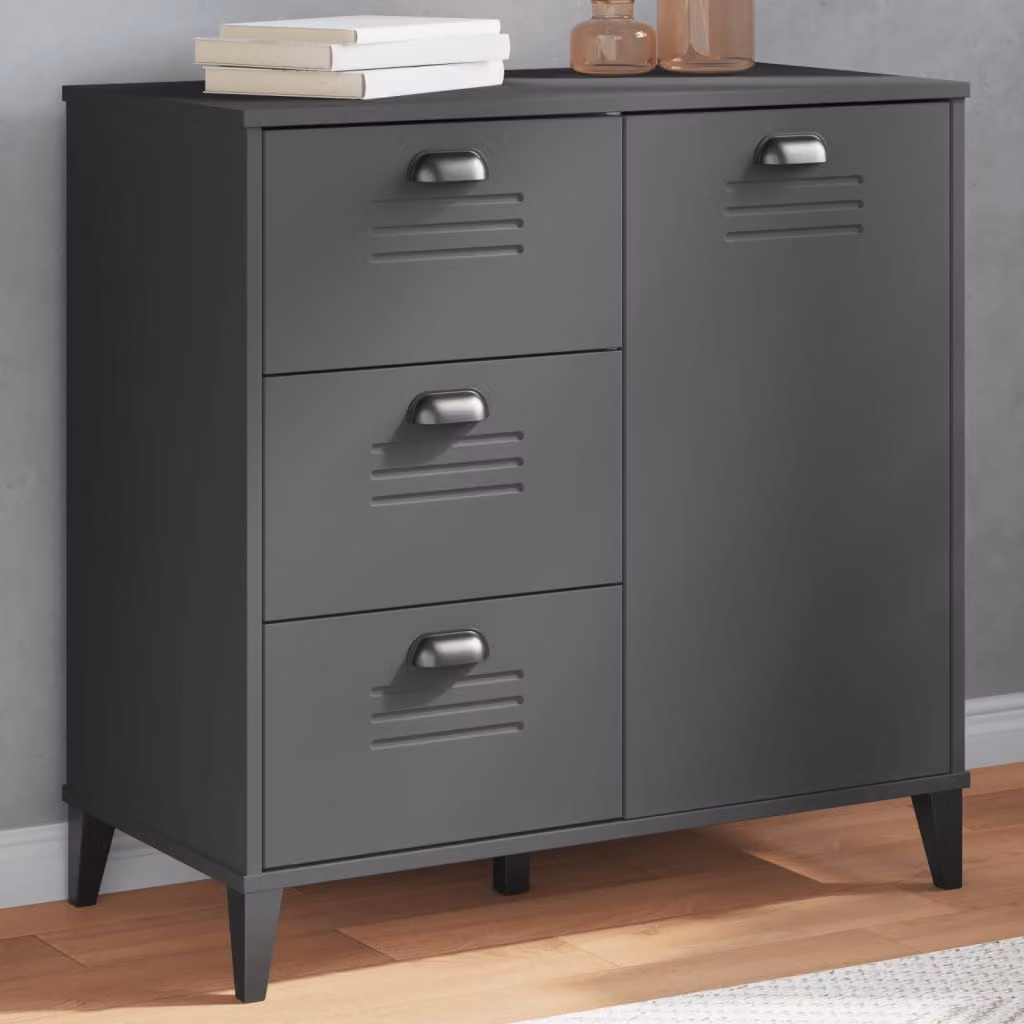 Credenza da parete vidaXL VIKEN in legno multistrato, colore antracite, L: 80 cm, P: 40 cm, H: 80 cm