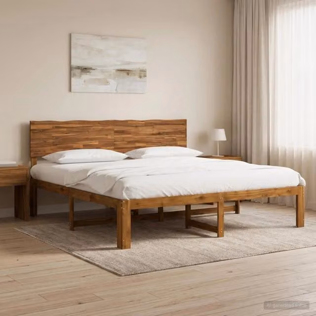 Letto matrimoniale con testiera ROSTOCK Naturale 193 x 203 cm 3405502