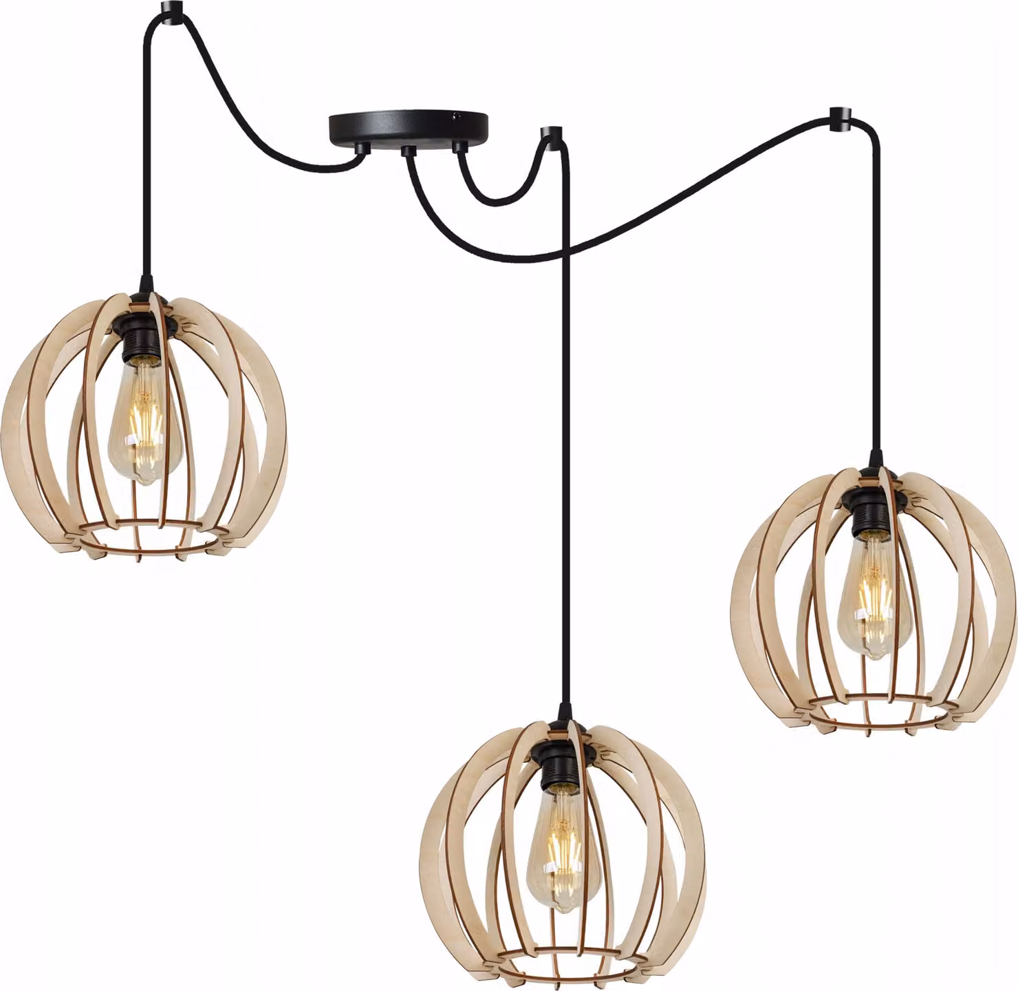 Moderna Lampada A Sospensione A Led In Legno