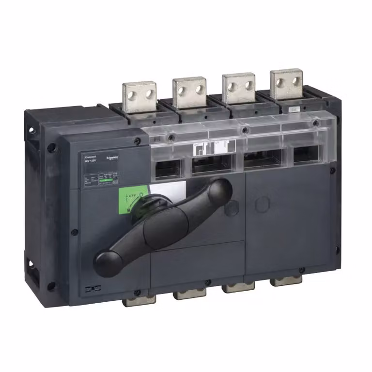 Sezionatore Schneider Electric ComPact INV1250 4P 1250 A, montaggio fisso con manovella nera 31363