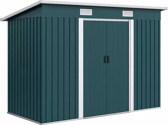 Casetta da Giardino in Acciaio ¨C Zephmum ¨C Verde, 272x134 cm