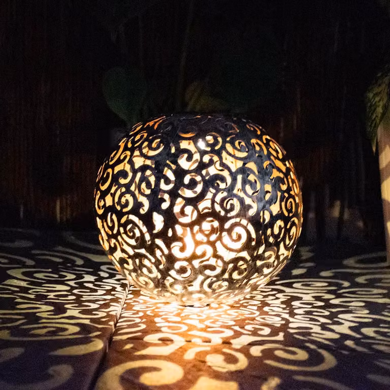 Luce solare a LED, globo argentato, orientale, D 18,5 cm