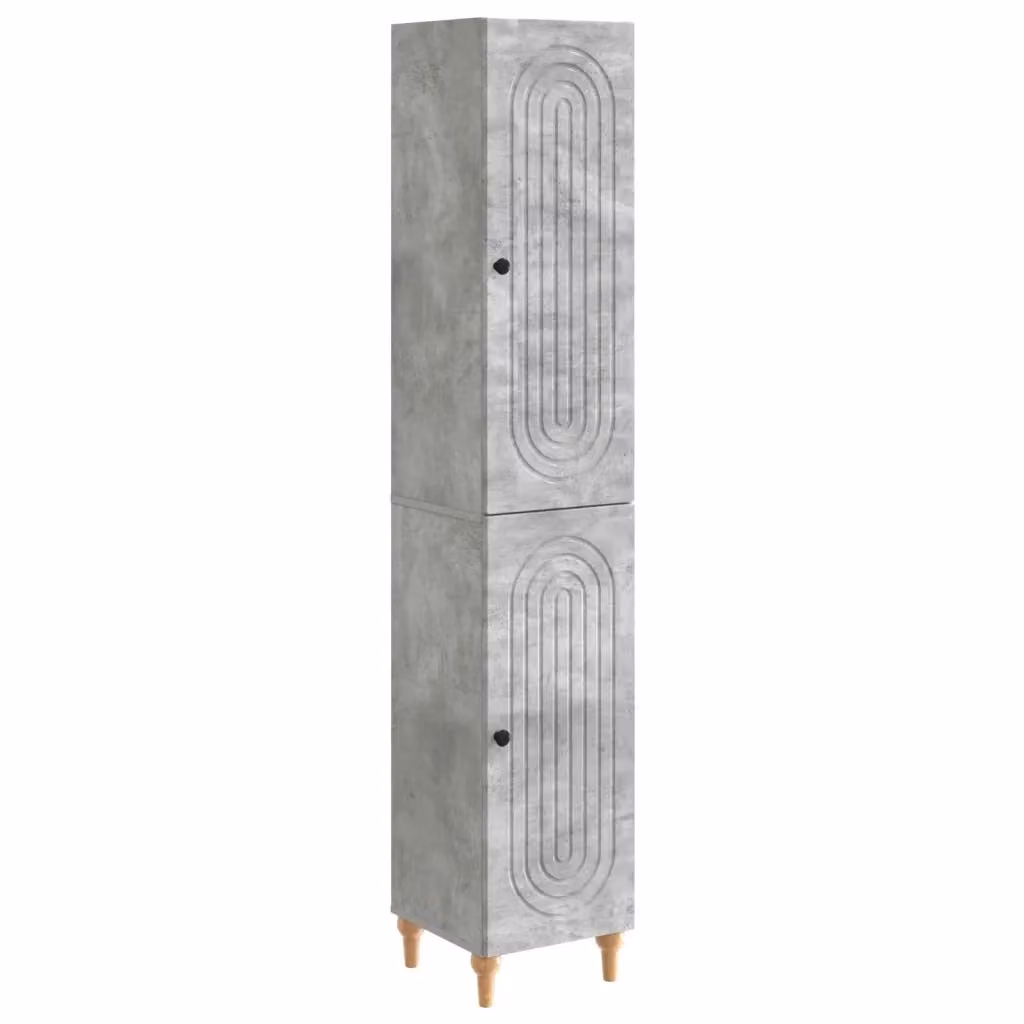 Set di 2 armadi moderni vidaXL in legno MDF grigio opaco con illuminazione LED a parete – 2