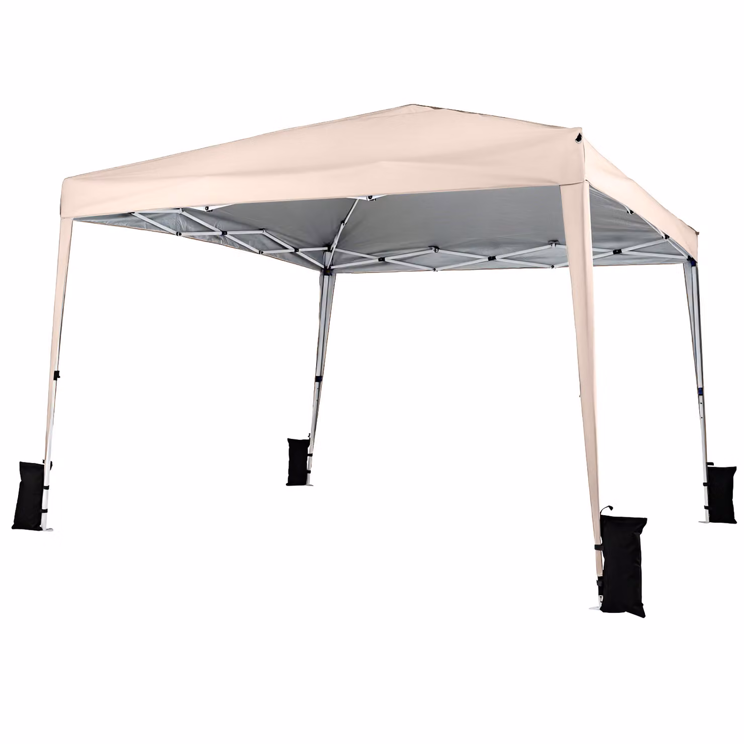 Gazebo da giardino pieghevole e portatile Costway con altezza regolabile e telo impermeabile Beige L: 300 cm x P: 300 cm