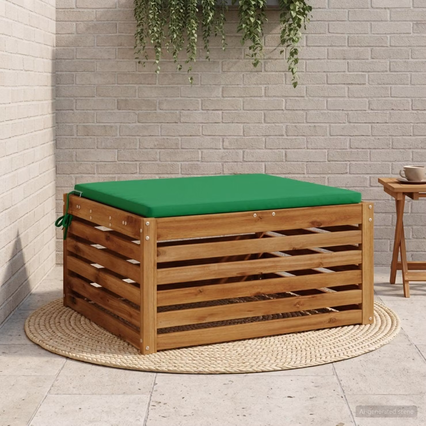 Cuscino per sedia vidaXL SOEST in poliestere verde con rivestimento rimovibile e resistente ai raggi UV