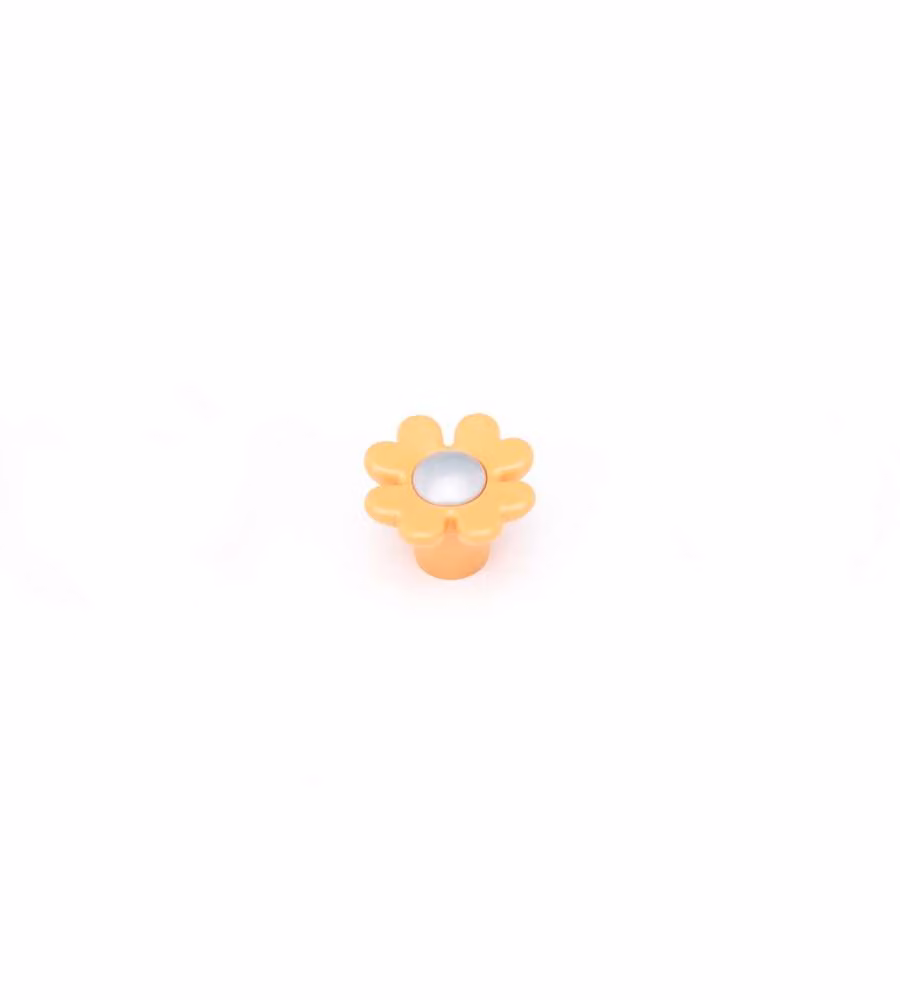 Pomolo in plastica forma di margherita arancione