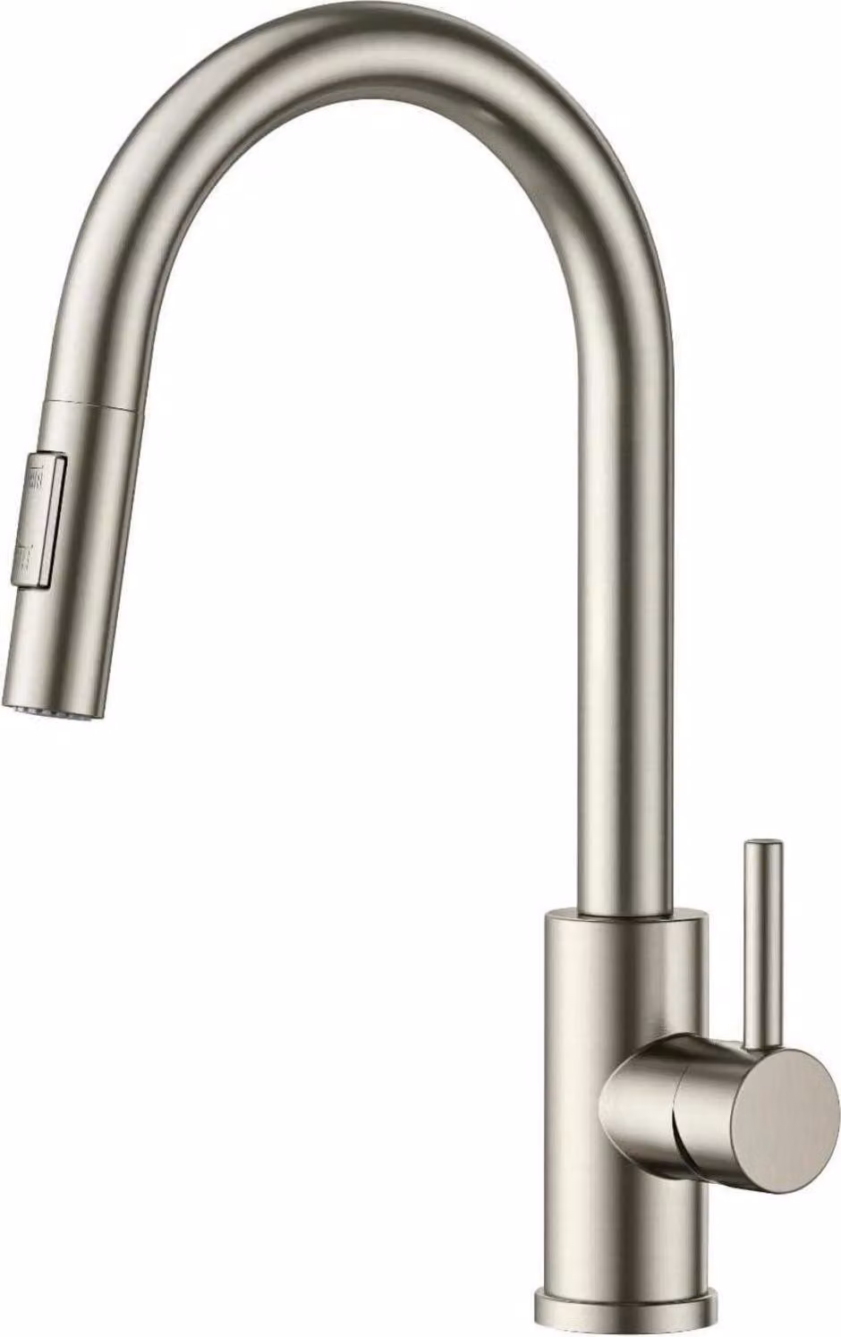 FORIOUS Rubinetto da cucina ad arco alto con doccetta estraibile - acciaio inox