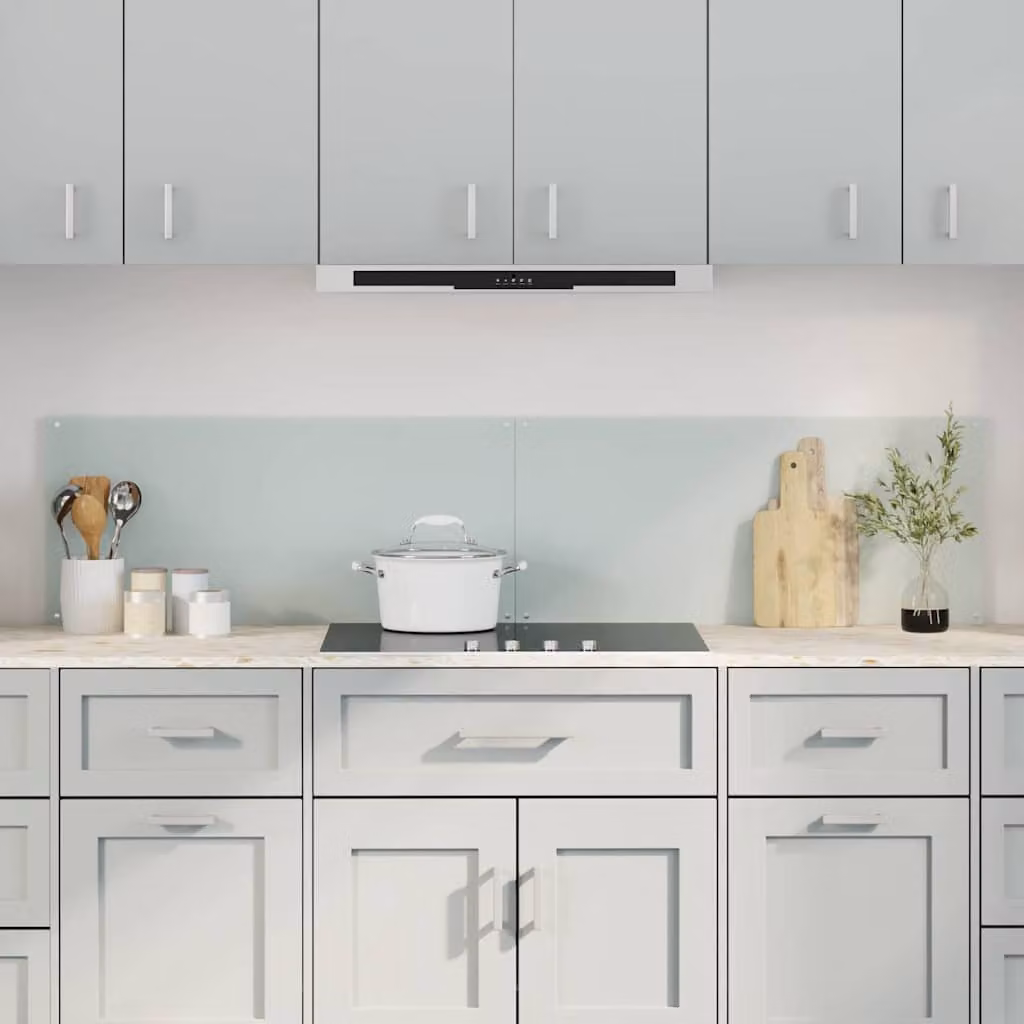 Set di 2 schienali da cucina vidaXL in vetro temperato bianco, L: 90 cm, P: 40 cm