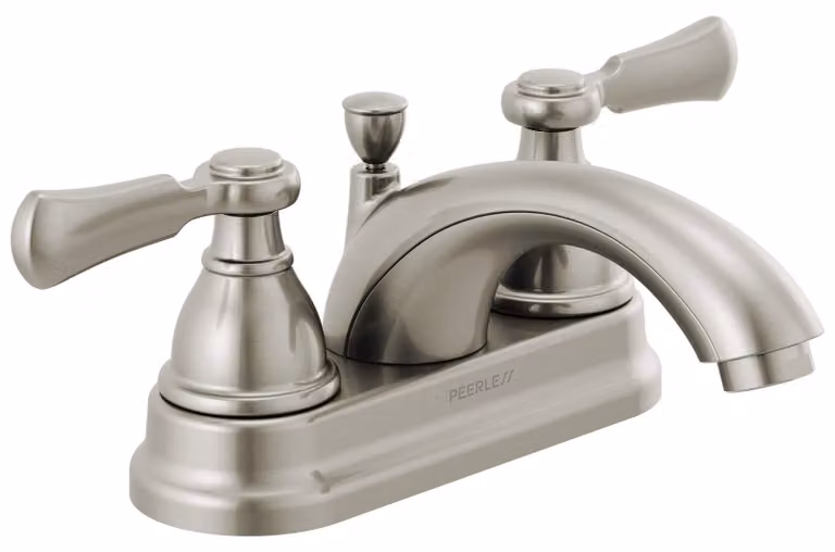 Miscelatore per vasca da bagno Peerless Elmhurst P2465LF-BN, con due manopole, finitura in nichel spazzolato